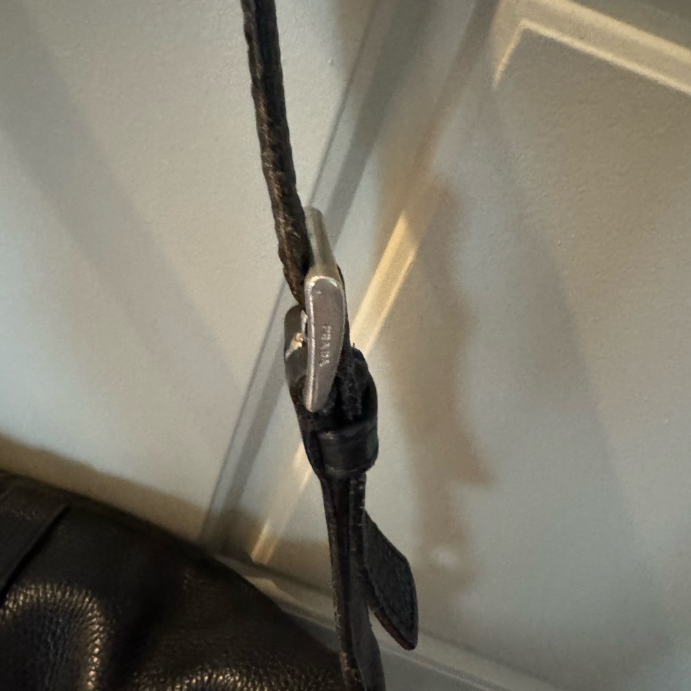 Prada Black Shoulder Bag with Leather Flap - Picture 11 of 15